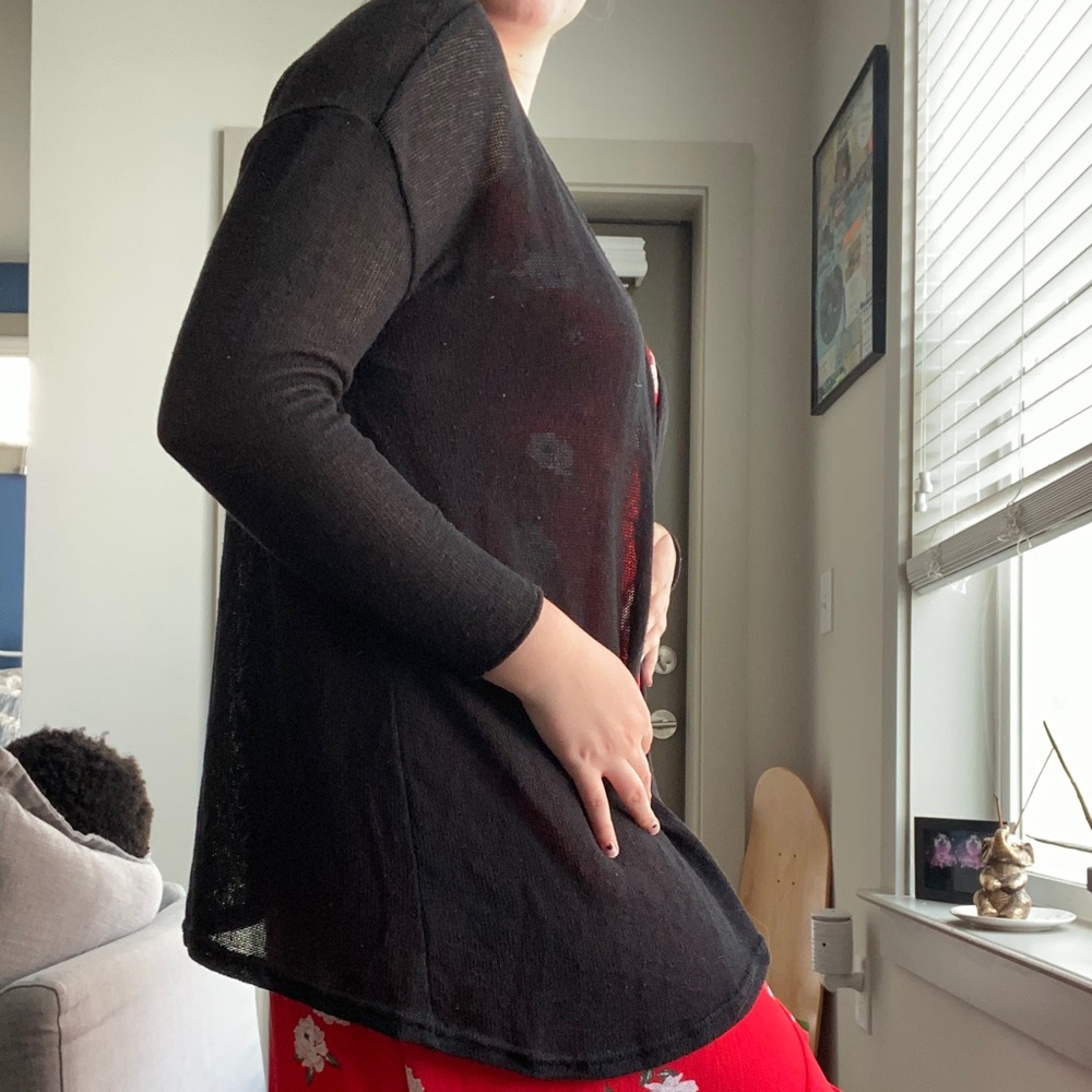 black mesh lightweight cardigan